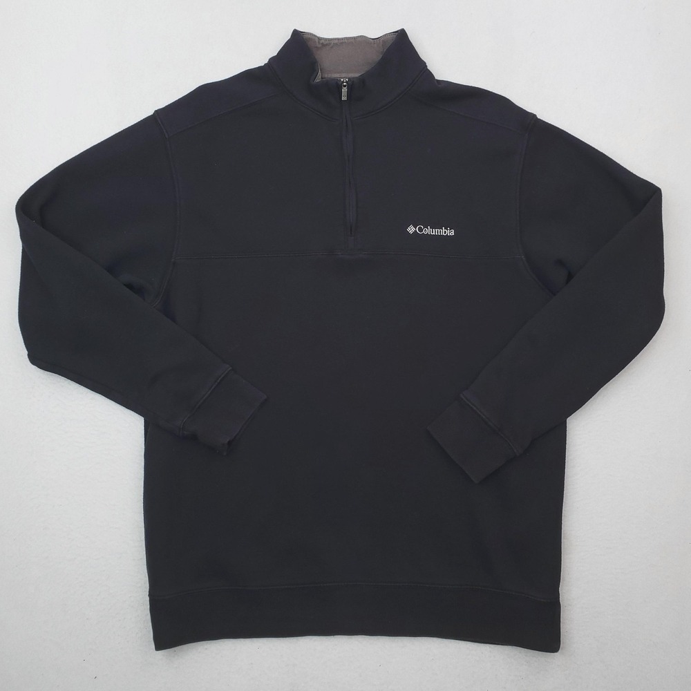 Columbia Quarter Zip Sweatshirt Mens Large Black Fleece Mock Neckā Pullover